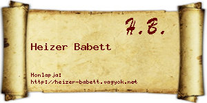 Heizer Babett névjegykártya